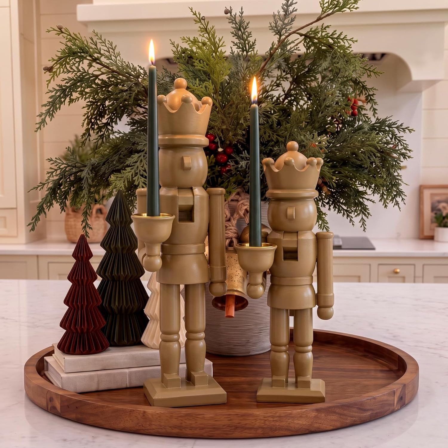 Lemonroad 2 Pcs Christmas Nutcracker Candle Holders Decorative | Amazon (US)