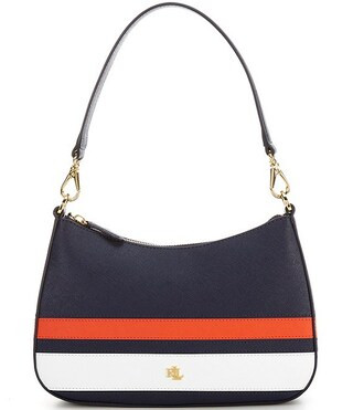 Lauren Ralph Lauren Striped Leather Medium Danni Shoulder Bag | Dillard's | Dillard's