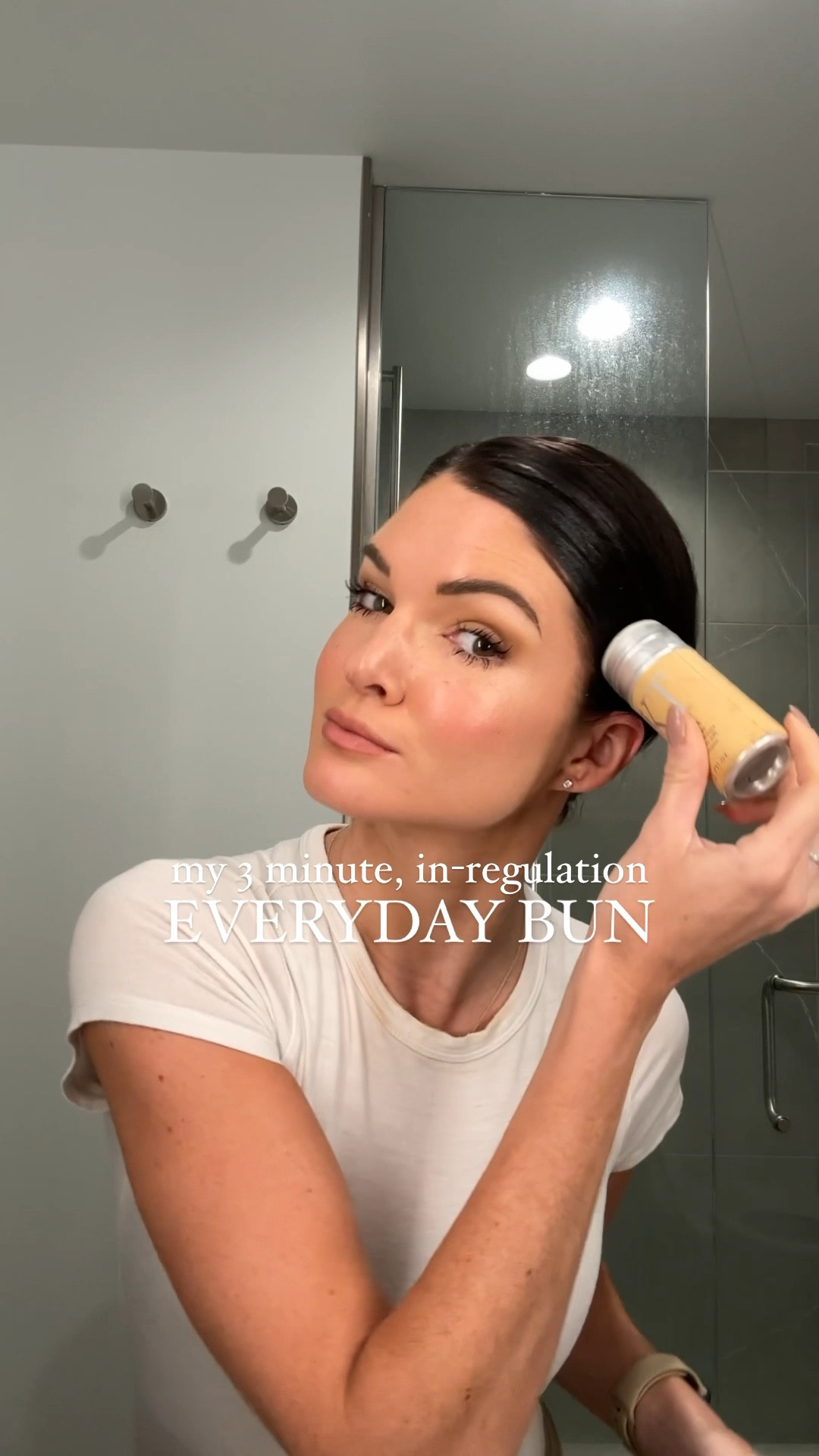 Slick back bun steps for an everyday look! Clear hair ties, updo materials & accessories, & the coziest white bodysuit 

#LTKbeauty #LTKMostLoved #LTKstyletip