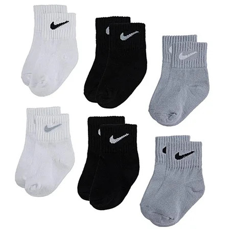 NIKE Toddler Socks Black/Grey/White 6 Pair/Pack Size 2-4 Years | Walmart (US)