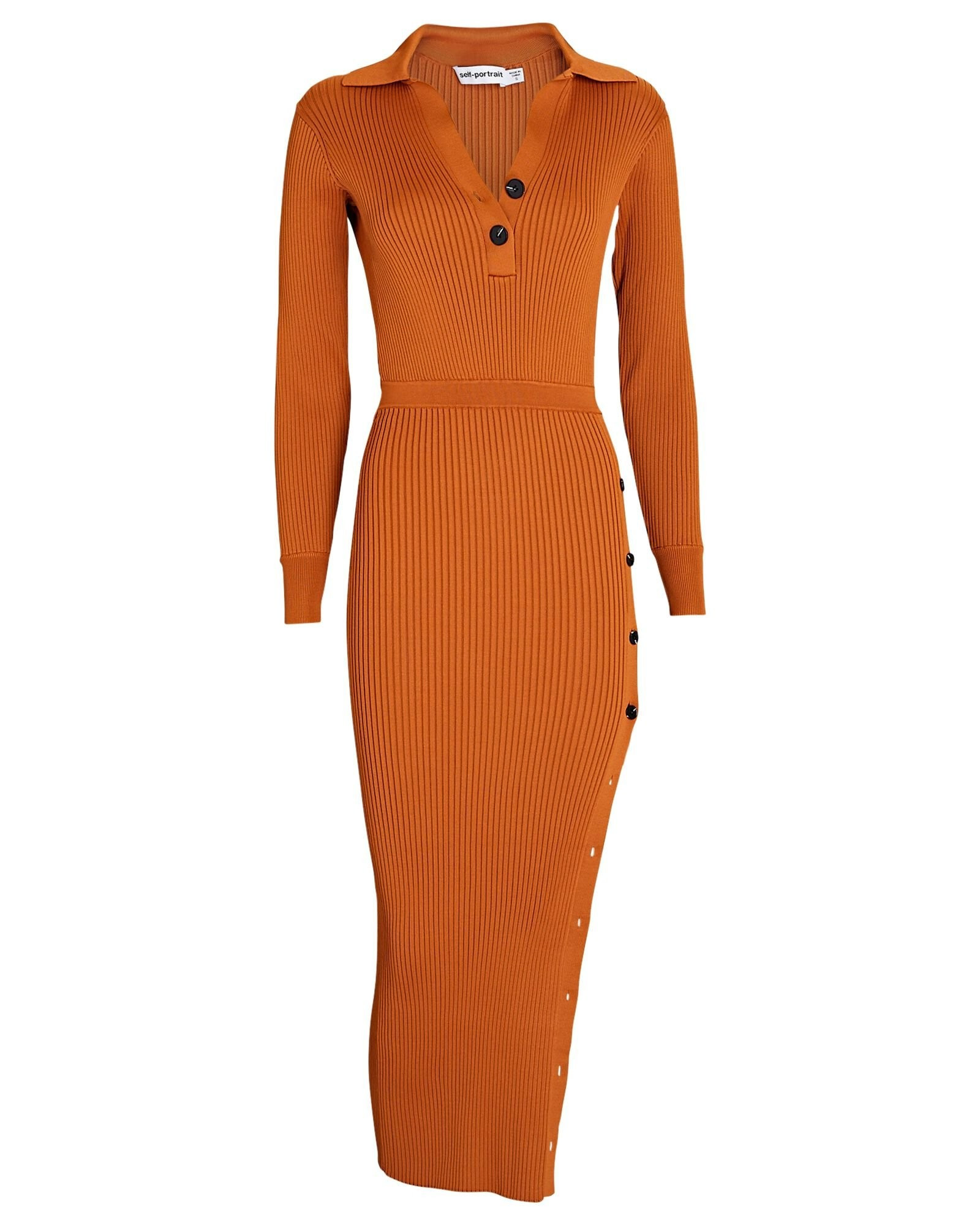 Rib Knit Polo Midi Dress | INTERMIX