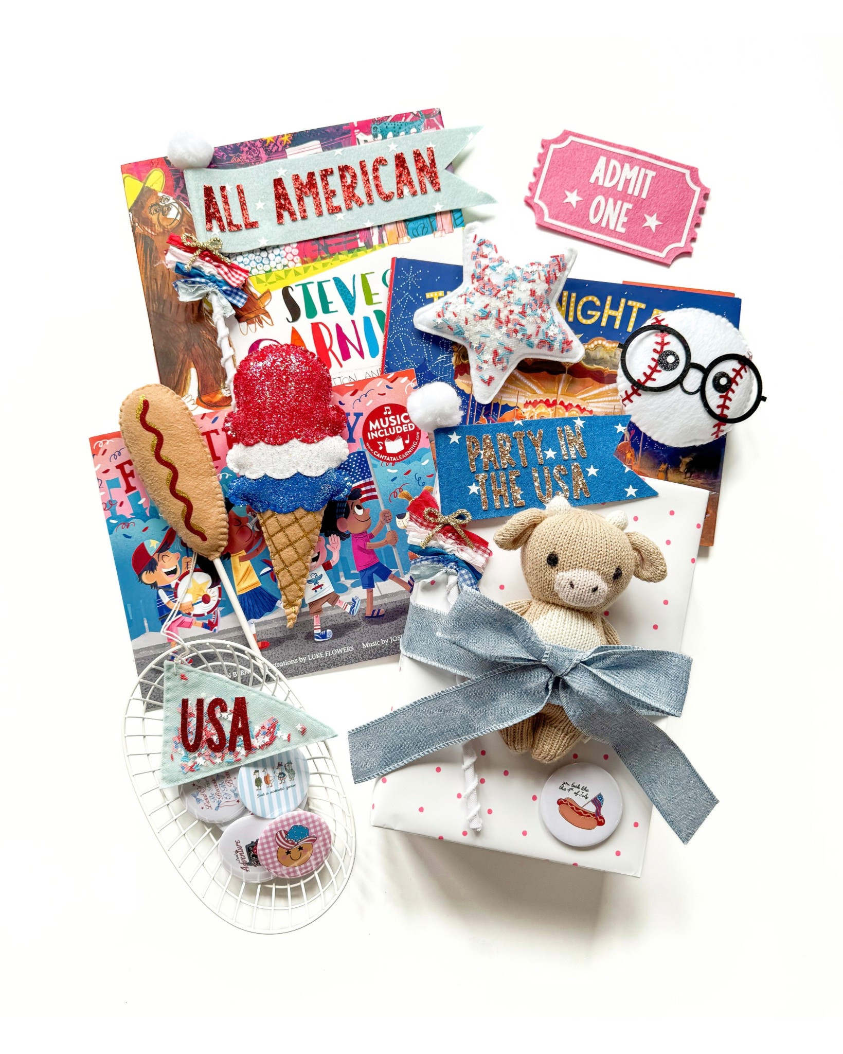 Red, white, and CUTE

#allamerican #americana #4thofjuly #kidsbooks #holidayinspo #handmade #peachandgoldie #smallshop #cuddleandkind #summerbooks

#LTKKids #LTKSeasonal #LTKFindsUnder50