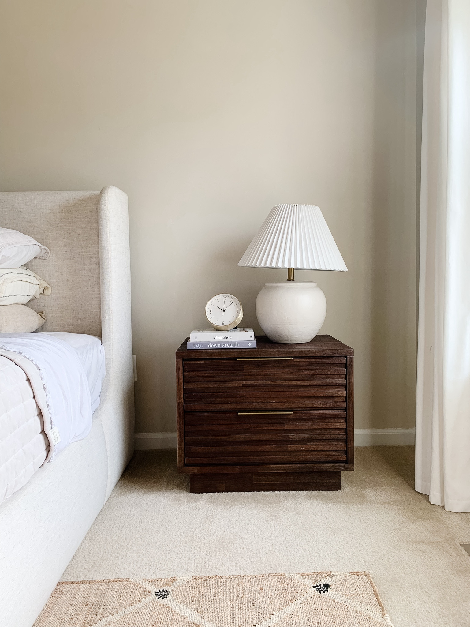 Simple nightstand styling idea 🤎

This nightstand is on sale ($329) and lamp is back on stock ($90)

Nightstand, table lamp, ceramic lamp, clock, coffee table books, bed, rug, bedroom

#LTKsalealert #LTKSeasonal #LTKhome