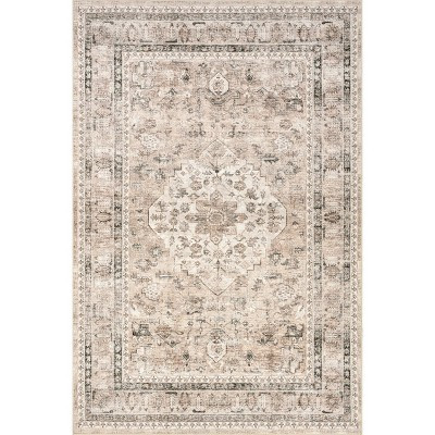 nuLOOM Davi Faded Stain-Resistant Machine Washable Runner Rug -  2' 6" x 8' in Taupe | Target