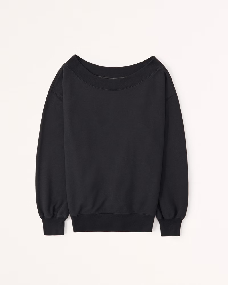 Women's Off-The-Shoulder Tunic Crew Sweatshirt | Women's New Arrivals | Abercrombie.com | Abercrombie & Fitch (US)