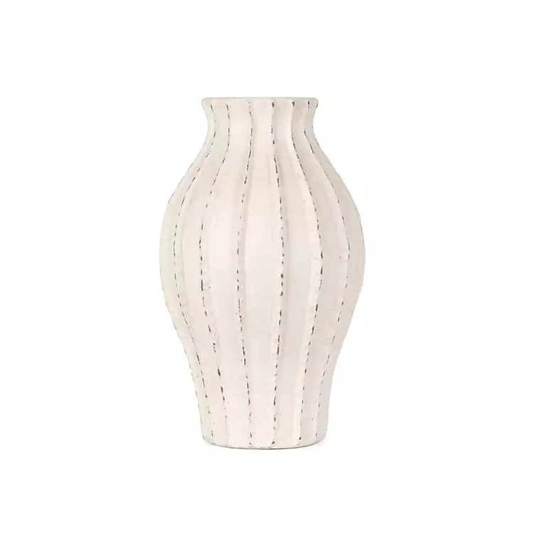 New! Metro Antique White Clay Floor Vase | Kirklands