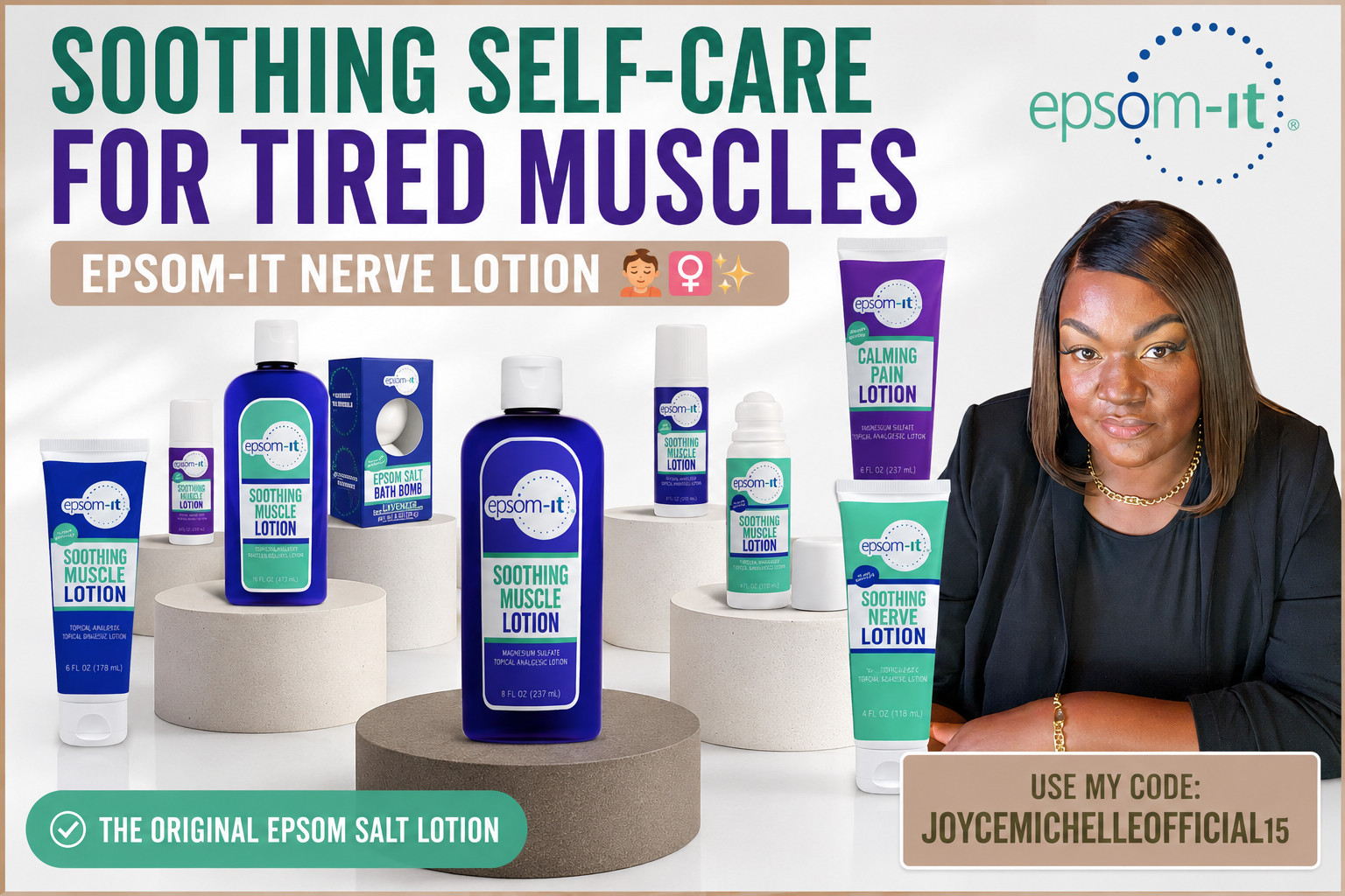 Soothing Self-Care for Tired Muscles | Epsom-It Nerve Lotion 💆🏽‍♀️✨

When my body needs extra comfort, I reach for Epsom-It Soothing Nerve Lotion. This lightweight, fast-absorbing lotion is perfect for relaxing self-care routines, post-movement comfort, or winding down at night. It helps support overall muscle relaxation while leaving skin soft and hydrated.
✨ Use my code JOYCEMICHELLEOFFICIAL15 to save.
 You can shop this and more wellness favorites through ShopMy + LTK.


🛍️ShopMy:





🛍️LTK: 


Epsom-It Soothing Nerve Lotion A nourishing lotion formulated with Epsom salt and botanical ingredients designed to support relaxation and comfort. Ideal for massaging into arms, legs, shoulders, or feet as part of your daily self-care or evening wind-down routine.


#EpsomIt #SelfCareRoutine #MuscleComfort #RelaxationRoutine #WellnessOver50 #EveningSelfCare #BodyCare #Over50AndChic



Epsom-It lotion, soothing nerve lotion, muscle comfort lotion, self care body lotion, relaxation routine, wellness body care, over 50 self care, muscle massage lotion, evening  

 #LTKfitnessgoals #LTKselfcare #LTKOver40