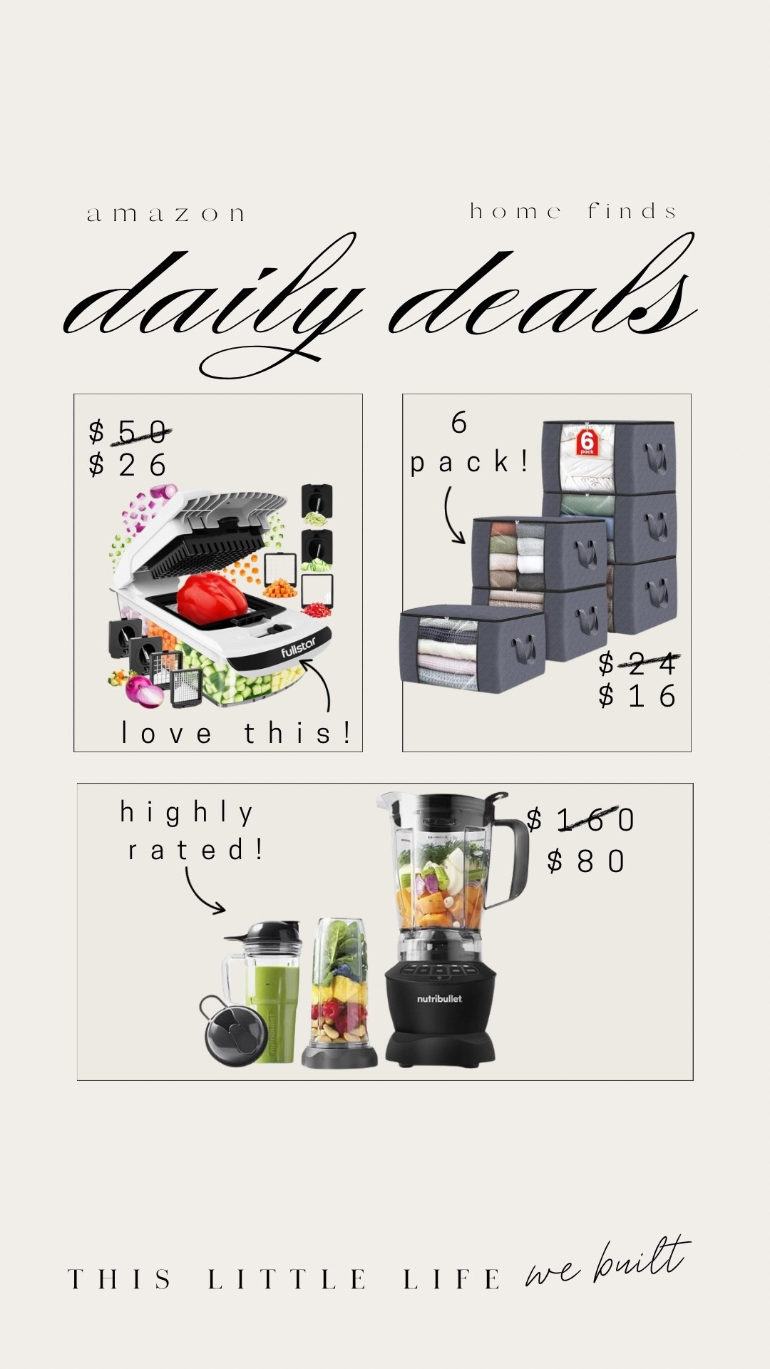 Amazon daily deals! 



Food chopper, blender, home storage, Amazon home, affordable home, sale finds, kitchen 

#LTKSaleAlert #LTKHome #LTKFindsUnder100