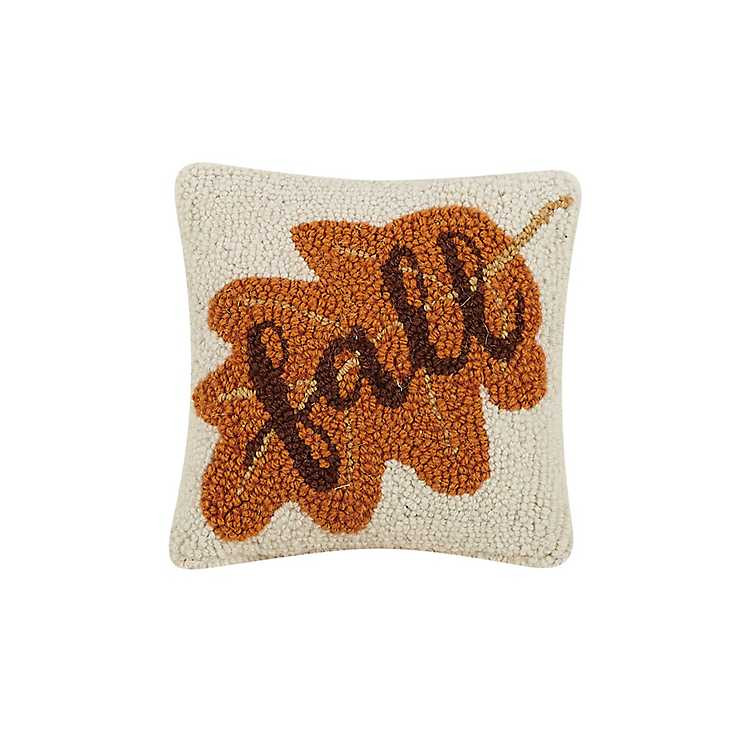 Fall Orange Leaf Wool Pillow | Kirkland's Home
