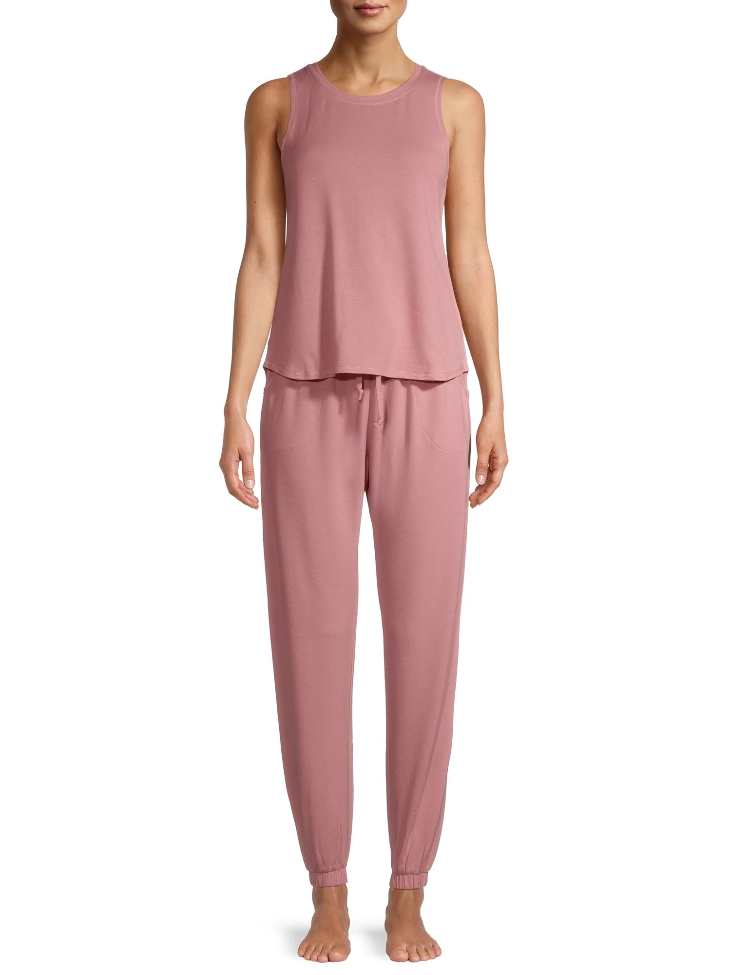 Lissome Women's and Women's Plus French Terry 2-Piece Pajama Set - Walmart.com | Walmart (US)