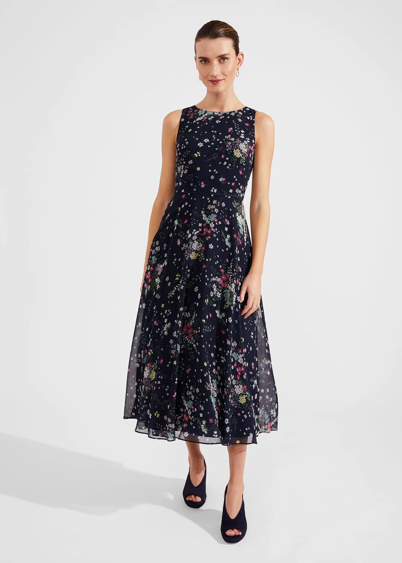 Petite Carly Floral Fit And Flare Dress | Hobbs UK | | Hobbs