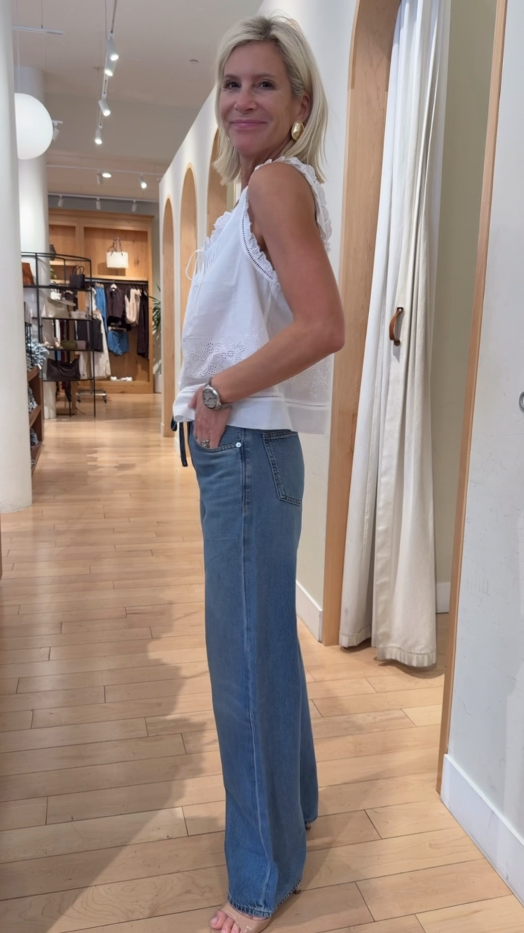Use code LTK20 for 20% off at checkout. 💞 White Sleeveless Top and Wide Leg Jeans Outfit.

#LTKootd #LTKxMadewell #LTKSaleAlert