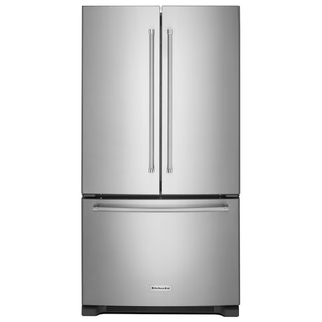 KitchenAid Counter-depth 20-cu ft French Door Refrigerator with Ice Maker and Water dispenser (St... | Lowe's