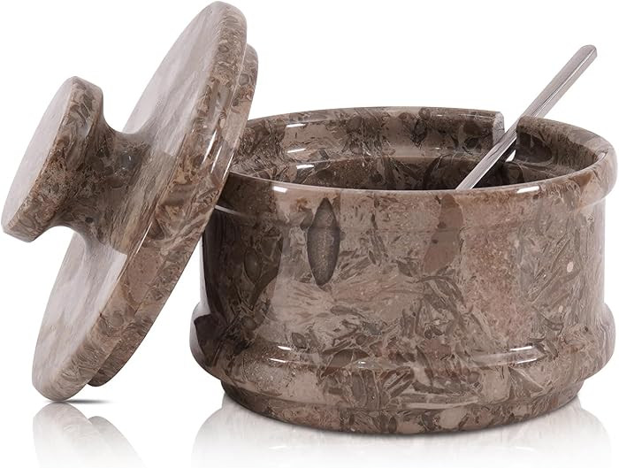 Radicaln Marble Salt Cellar with Lid 3.5" Inch White Salt Box, Seasoning Container & Spice Jars, ... | Amazon (US)