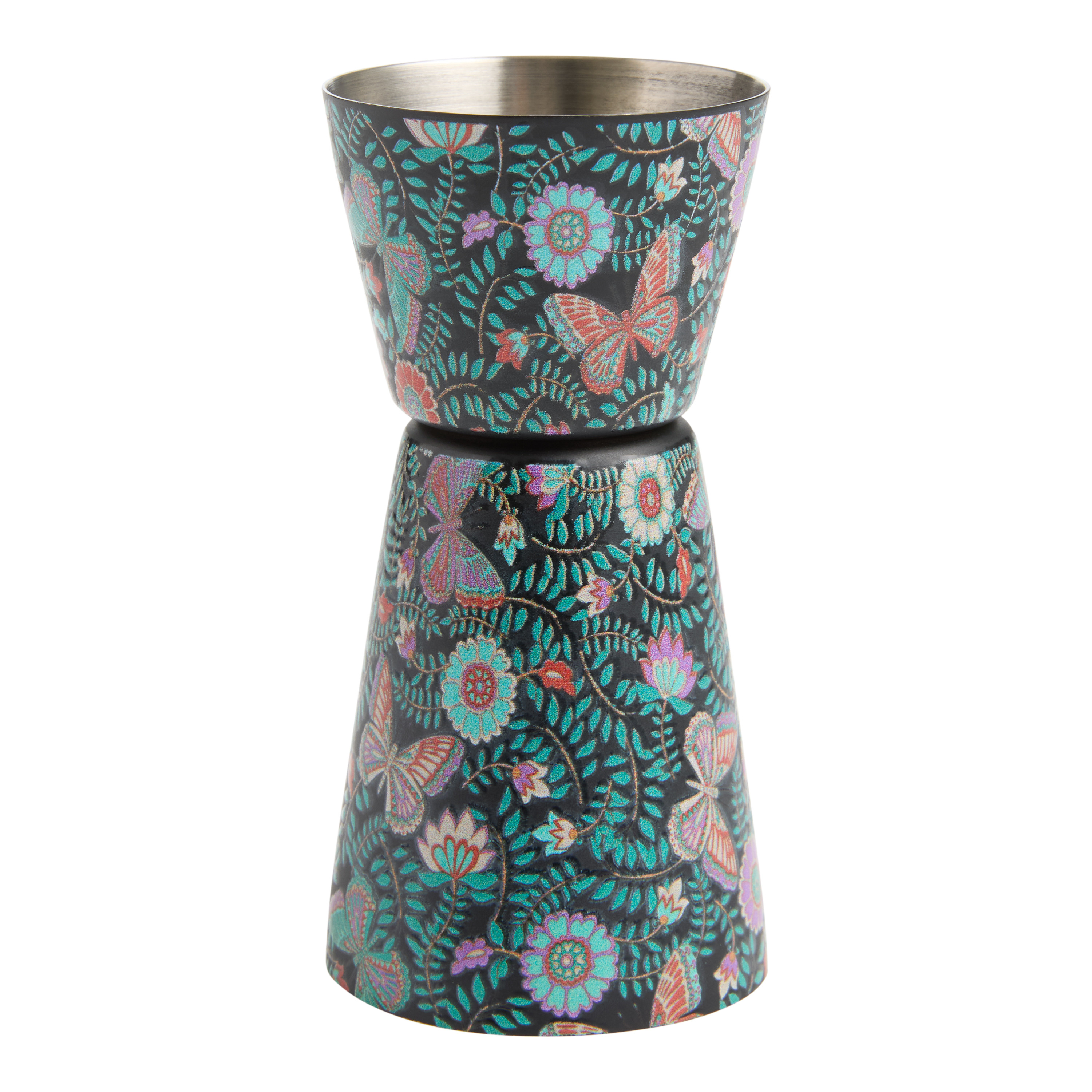 Multicolor Butterfly Garden Stainless Steel Double Jigger | World Market