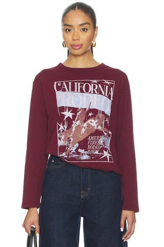 DAYDREAMER California Rodeo Crew Long Sleeve in Dark Cherry from Revolve.com | Revolve Clothing (Global)