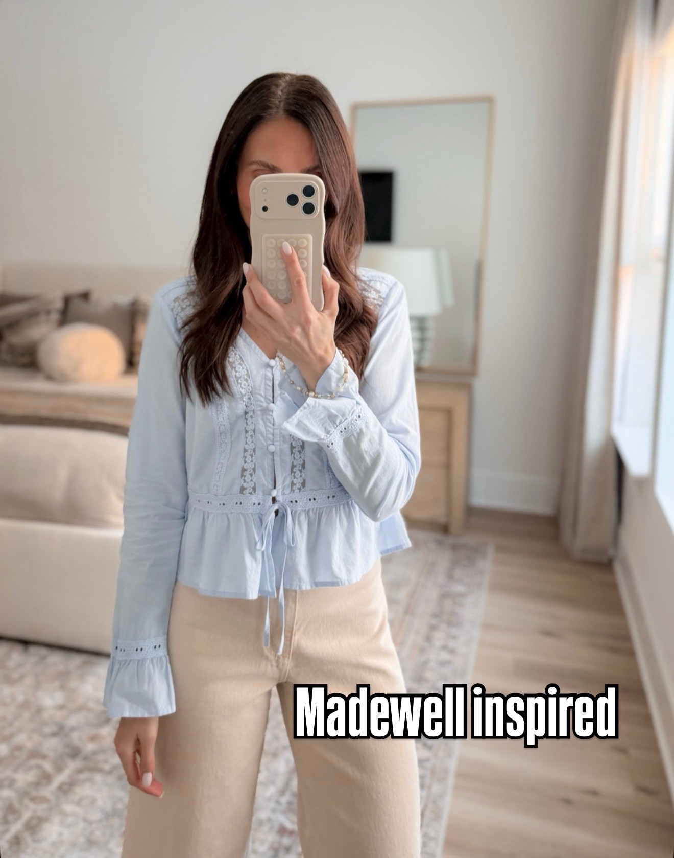 This is the cutest blue blouse! Work wear cute everyday casual light blue top Madewell inspired Annabstyle 

#LTKootd #LTKdayinmylife #LTKmomlife
