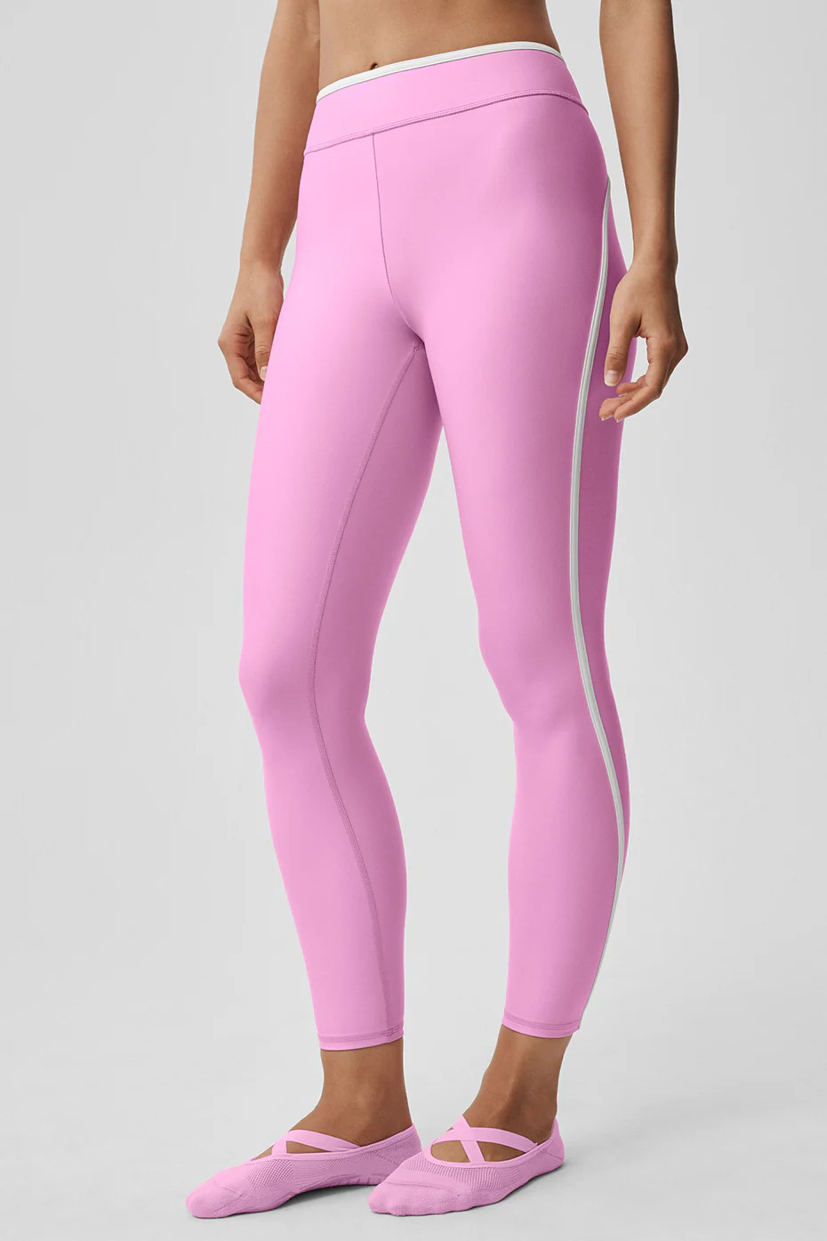 ALO | Airlift High Waist Charger 7/8 Legging in Candy Heart Pink/White, Size: Small | Alo Yoga (US)
