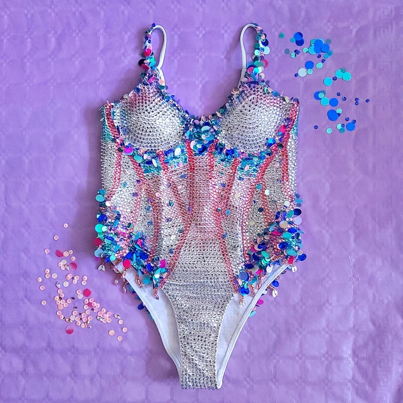 Inspired Lover Orange Bodysuit Commission Taylor Body, Eras Outfit, Glitter Bodysuit, Costume, Co... | Etsy (US)