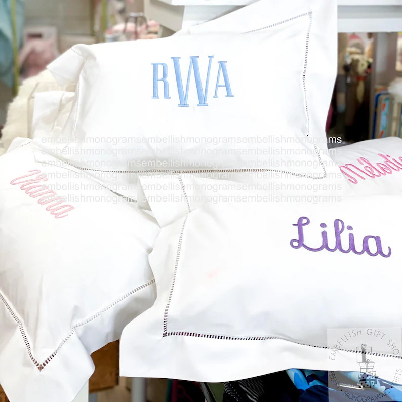 Monogrammed Pillow Sham |Personalized Baby Gift Boudoir Pillow| Monogram Baby Pillow Decorative H... | Etsy (Global)