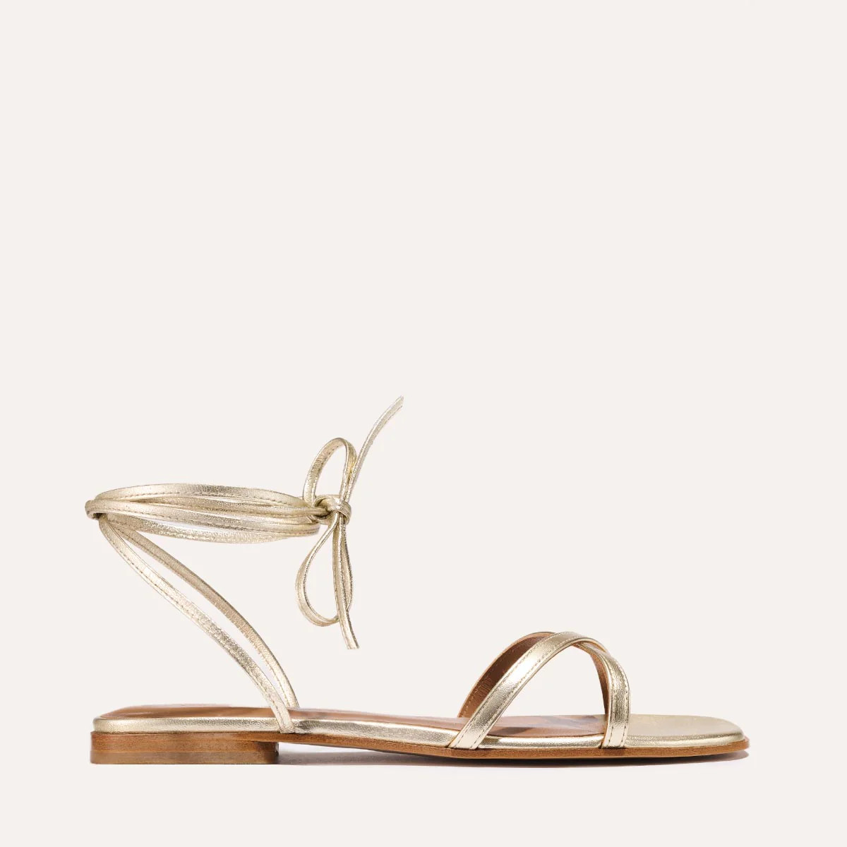 The Wrap Sandal - Champagne Nappa | Margaux