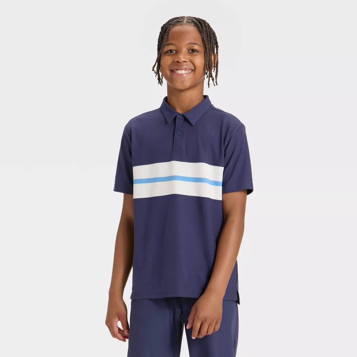 Boys' Printed Striped Polo Shirt - All In Motion™ | Target