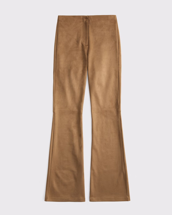 High Rise Slim Boot Vegan Suede Pant | Abercrombie & Fitch (US)