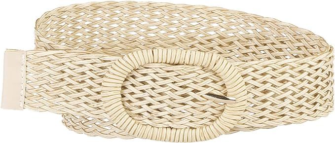 Allegra K Womens Skinny Waist Belts Braided Woven Belts for Dress Metal Buckle | Amazon (US)