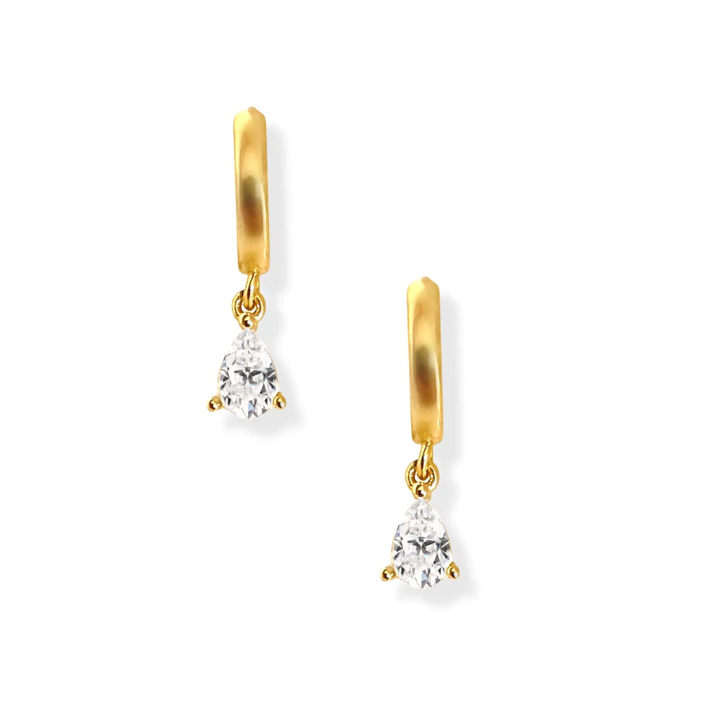 Pear Stone Mini Hoop Earring | Ellie Vail Jewelry