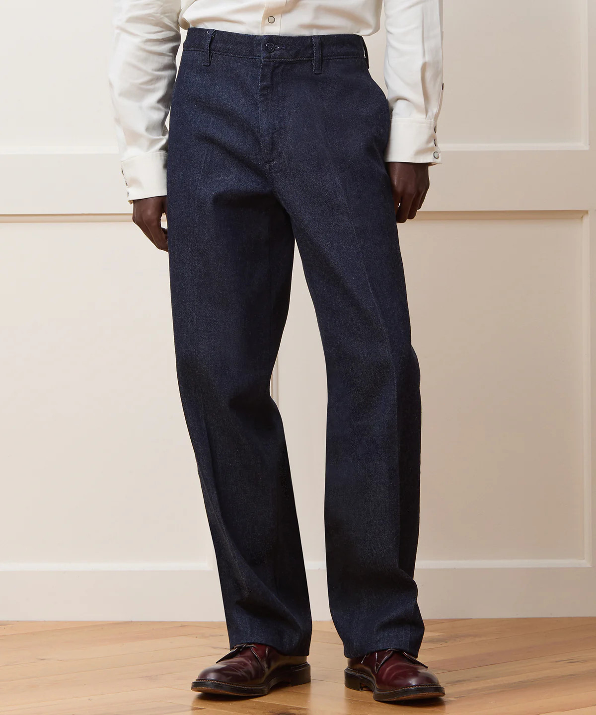 Relaxed Creased Denim Chino | Todd Snyder