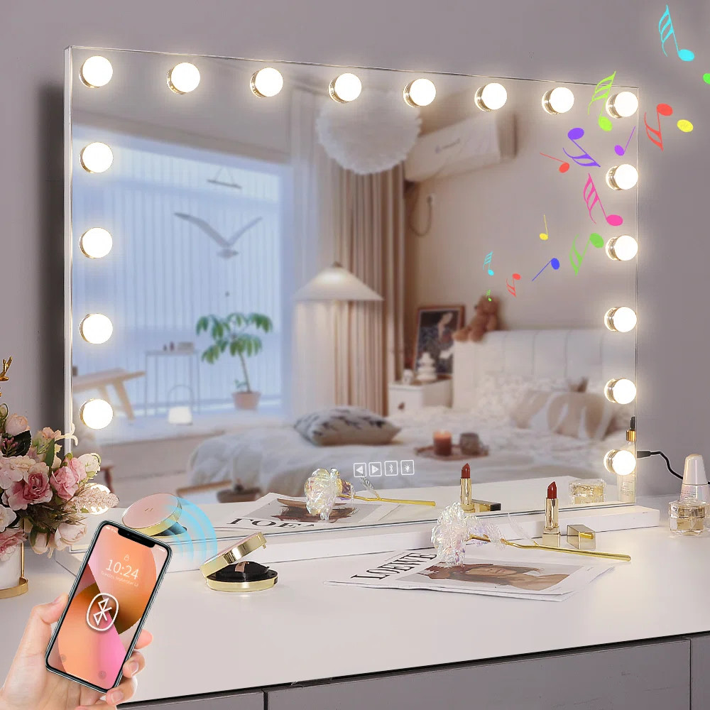 Rectangle Bluetooth LED Metal Mirror | Wayfair North America