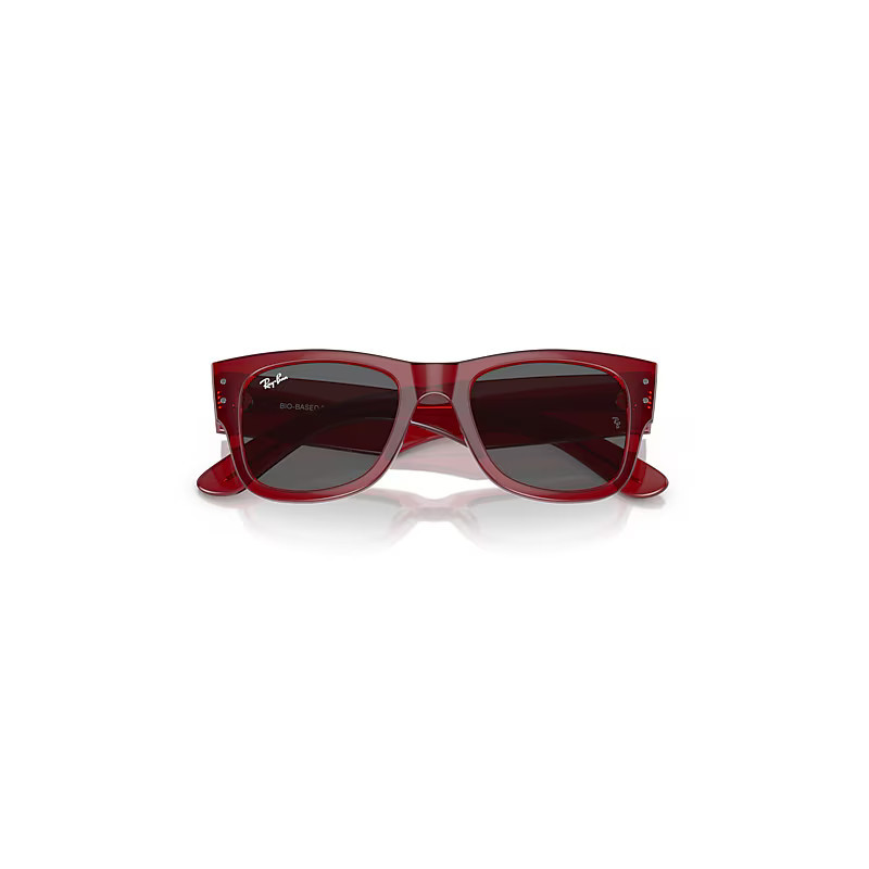 Ray-Ban Mega Wayfarer Bio-based Sunglasses Transparent Red Frame Grey Lenses 52-21 | Ray-Ban (US)