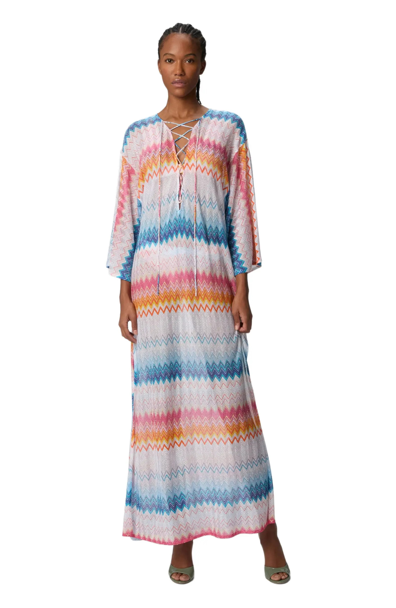 Long Cover-up In Zigzag Lamé Viscose Blend | Nordstrom