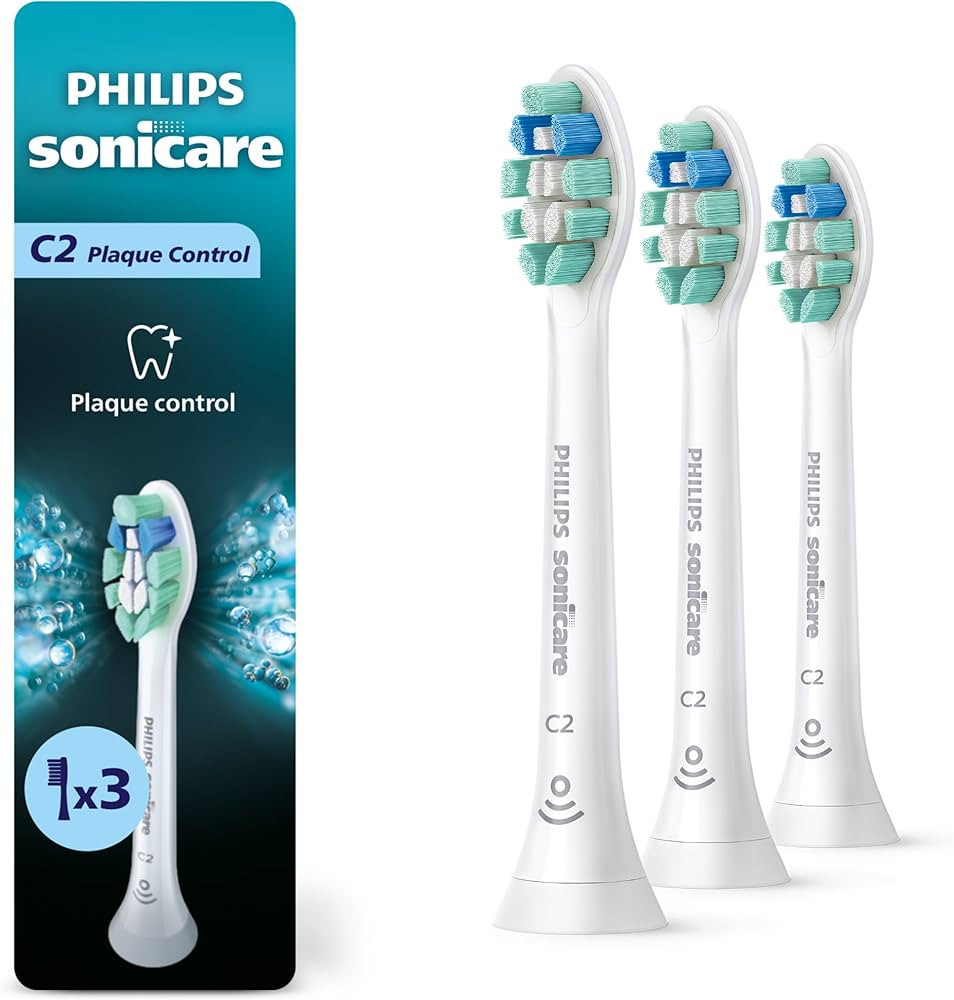 Philips Sonicare C2 Plaque Control - Genuine Replacement Electric Toothbrush Heads, White, 3 Pack... | Amazon (US)