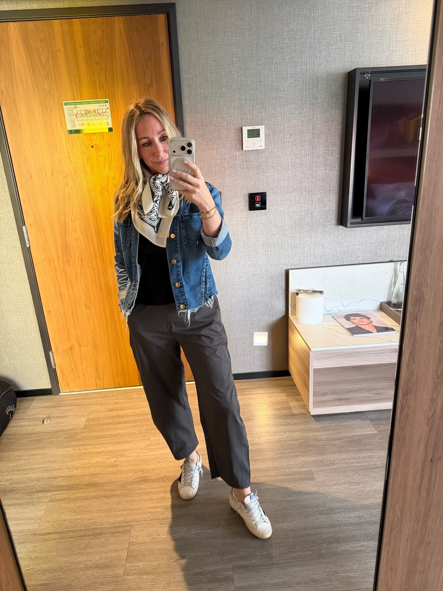 CDMX day 2 cooler am and pm temps call for some light layers and these pants are a designer dupe from Amazon!! I went with a small so that I could roll them if I wanted them slightly shorter

#LTKootd #LTKTravel #LTKOver40