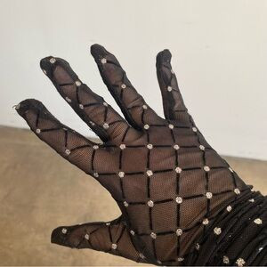 $198 NWOT Misha Black and Silver Sparkle Gloves O/S | Poshmark