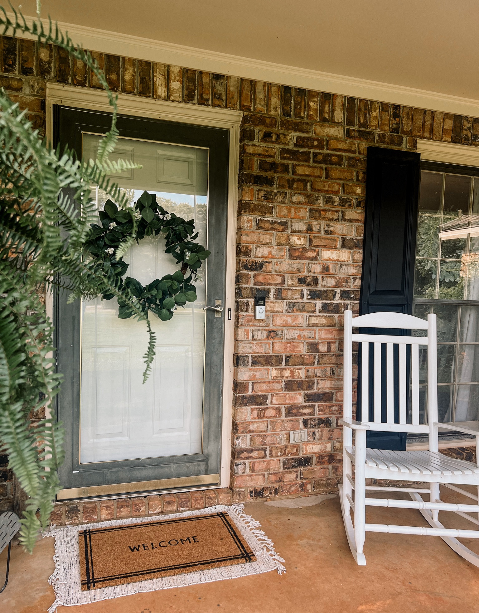 front porch sittin’ ✨ can’t wait to add some pretty flower pots to the porch! Love my Hearth & Hand with Magnolia welcome mat & wreath! Hopefully adding more to the front porch this summer, linked below what I’m eyeing & what you see currently! 🥰 

Layering mat is from Hobby Lobby! 

#LTKU #LTKSeasonal #LTKhome
