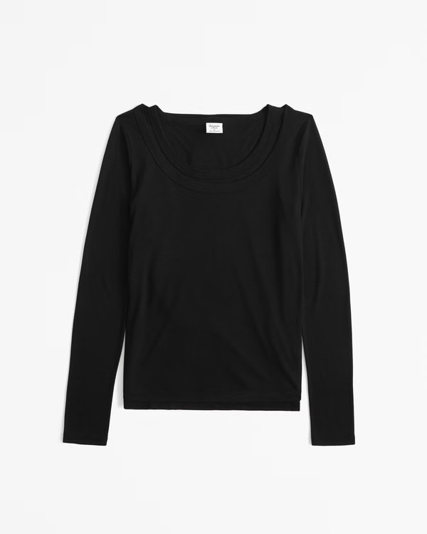 Long-Sleeve Balletic Scoopneck Top | Abercrombie & Fitch (US)