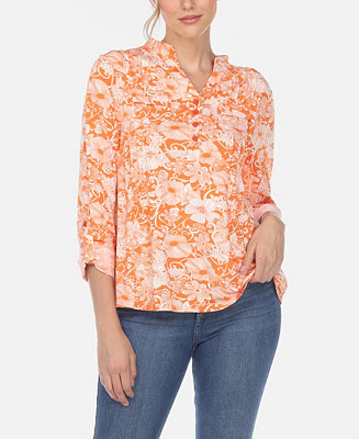 Women's Pleated Floral Print Blouse - Macy's | Macy's