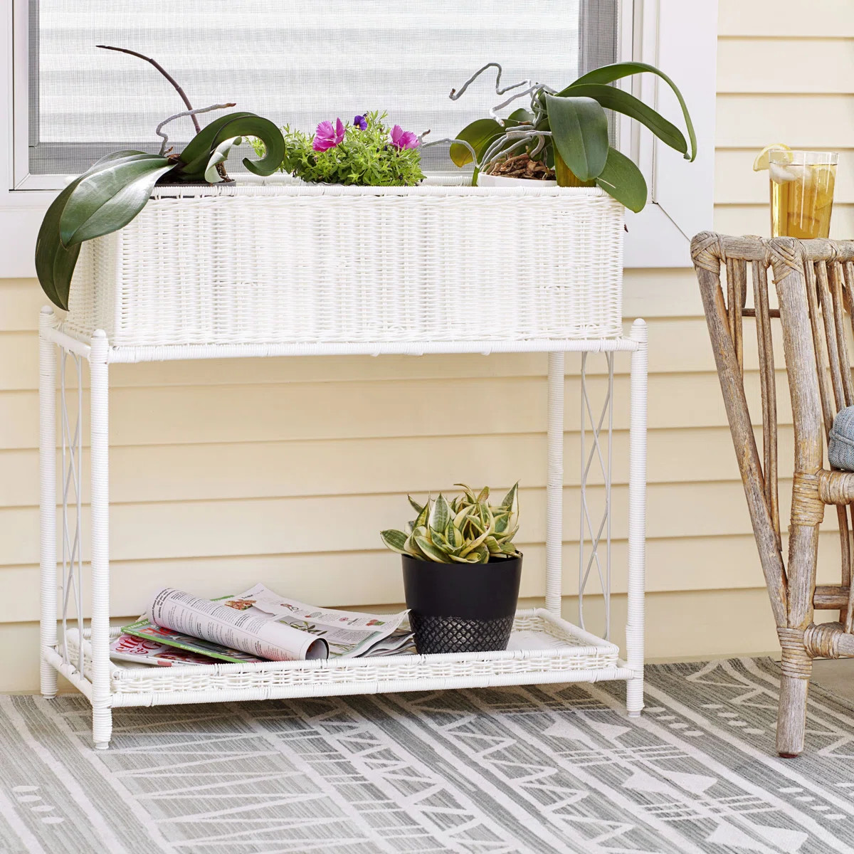 Garza 27.95" W 2-Tier Resin Planter Box | Wayfair North America