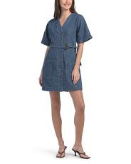 Belted Denim Mini Dress | TJ Maxx