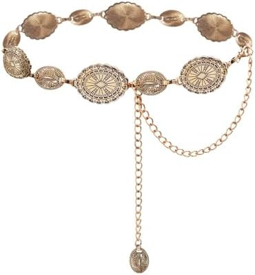 TOPACC Western Metal Concho Belt for Women Cowgirl Chain Belts for Dresses Jeans Country Concert ... | Amazon (US)