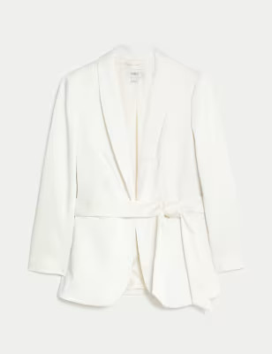 Satin Single Breasted Belted Blazer | M&S Collection | M&S | Marks & Spencer IE
