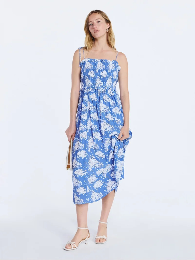 Free Assembly Women's Smocked Peplum Maxi Dress, Sizes XS-XXL | Walmart (US)