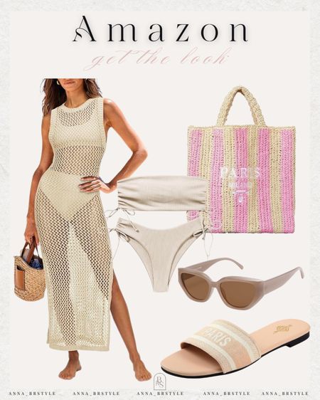 Cover up, bikini set, beach vacation outfit, resort outfit, summer bag

#LTKfindsunder50 #LTKfindsunder100