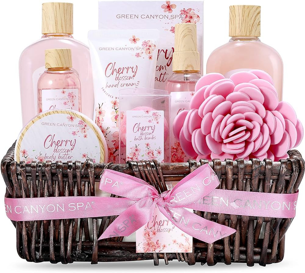 Spa Gift Baskets for Women, Birthday Bath Gifts Sets 10Pcs Cherry Blossom Spa Gift Set with Body ... | Amazon (US)