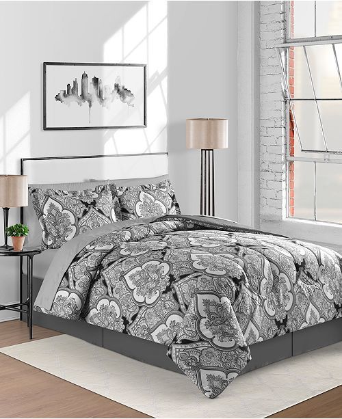 Fairfield Square Collection Gotham 6-Pc. Twin Comforter Set & Reviews - Bed in a Bag - Bed & Bath... | Macys (US)