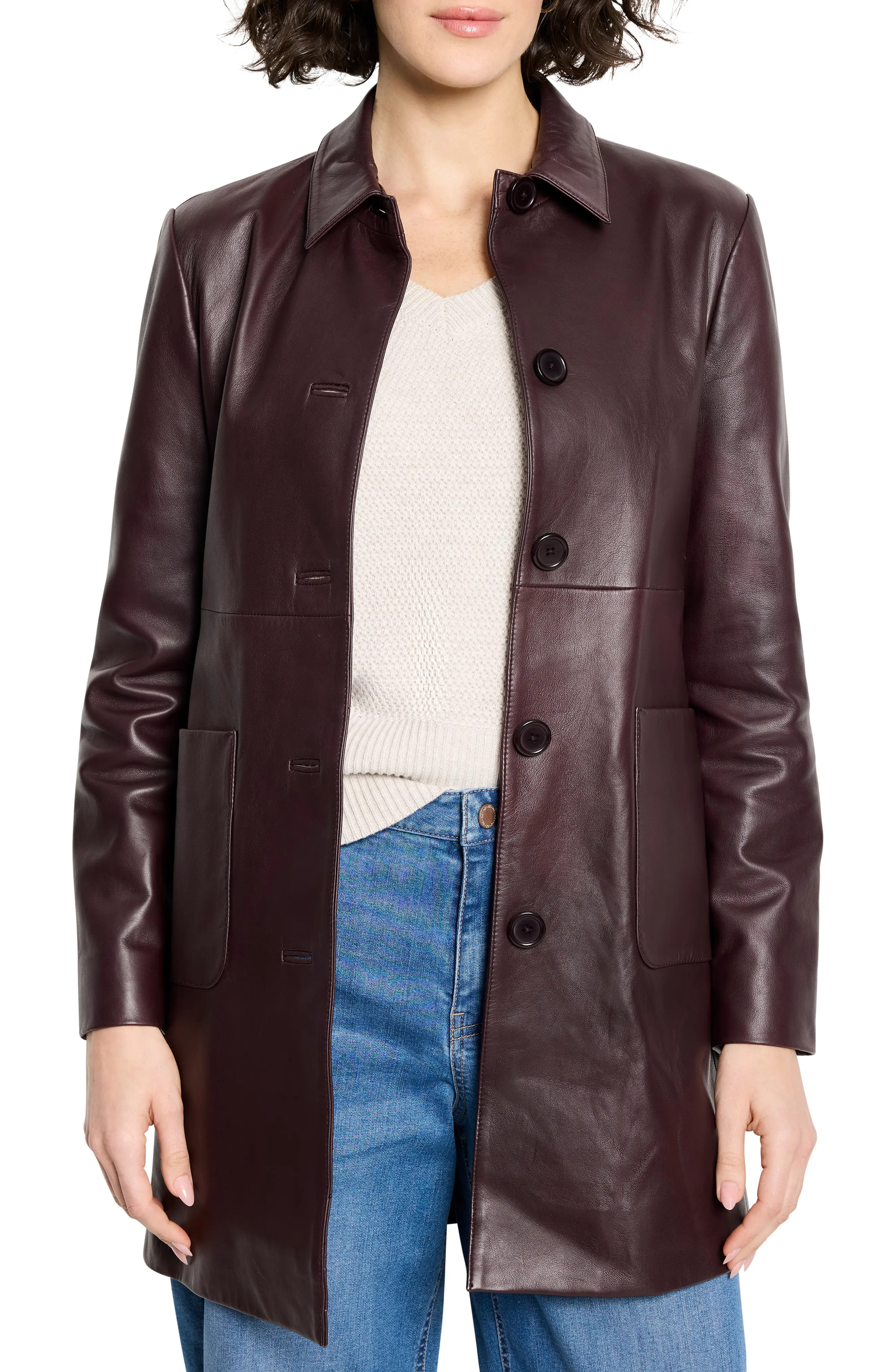 Leather Car Coat (Women) | Nordstrom | Nordstrom