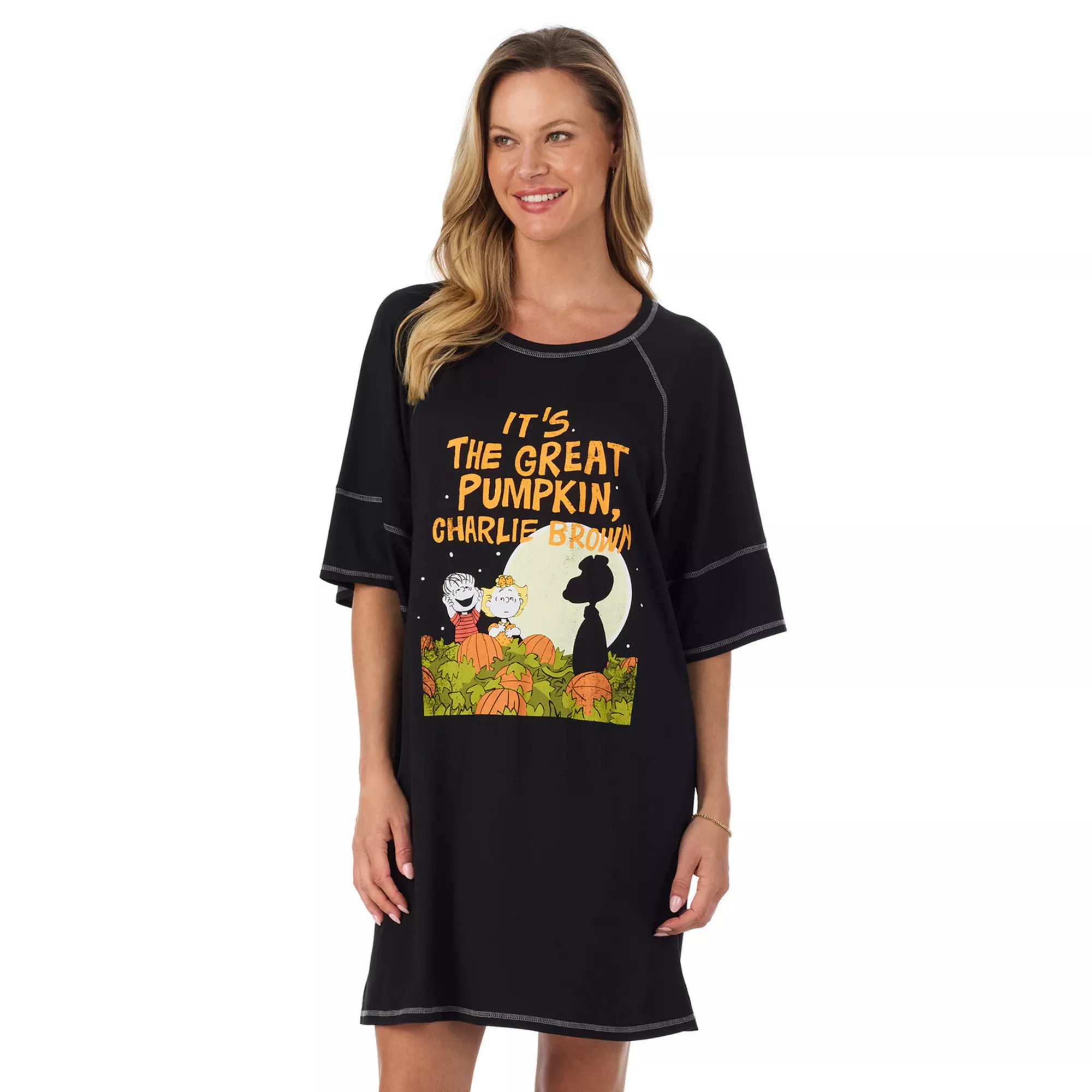 Women's Peanuts Charlie Brown & The Great Pumpkin Cozy Short Sleeve Sleepshirt | Kohl's