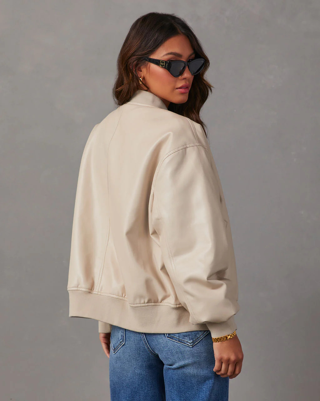 Domingo Faux Leather Zip Bomber Jacket | VICI